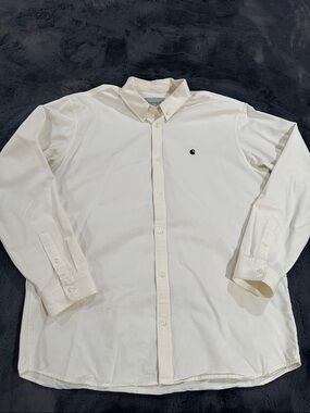 Carhartt WIP Work In Progress Men’s Off-White Button-Down Oxford Shirt XXL